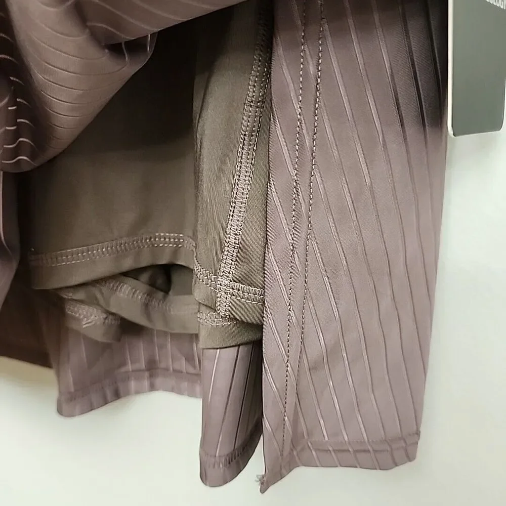 Move Theology Sheer Stripe Tennis Skort‎ Size XS Taupe Golf Skirt Athleisure